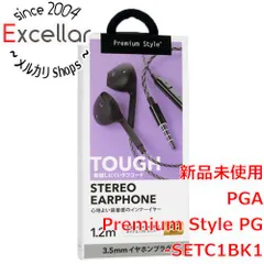 [bn:11] PGA　ステレオイヤホン タフケーブル/インナーイヤータイプ Premium Style　PG-SETC1BK1　ブラックのサムネイル