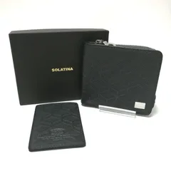 ✨美品✨　ソラチナ　SOLATINA　二つ折り財布　パスケース付き　ブラック　黒　479のサムネイル