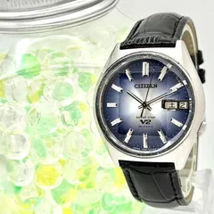 【稼働】CITIZEN シチズン SEVEN STAR セブンスター 機械式 自動巻き メンズ 腕時計 カットガラス ブルー 4-770838 41006176 新品ベルトのサムネイル