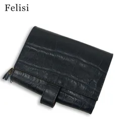 イタリア製★ Felisi フェリージ 3500★ クロコ型押し レザー 二つ折り コンパクト ウォレット 財布 Sz.F メンズのサムネイル