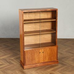 3点セット①／単品購入不可】ウォールナット材 ブックシェルフガラス扉