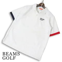 25SS★ BEAMS GOLF ビームス ゴルフ 春夏★ 別注リバティ 襟裏プリント 半袖 ソリッド ポロシャツ 日本製 Sz.M メンズ 白のサムネイル