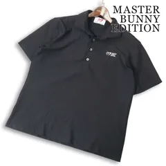23SS★ MASTER BUNNY EDITION マスターバニー パーリーゲイツ ゴルフ 春夏★ 半袖 シアサッカー ポロシャツ Sz.5 メンズ 黒のサムネイル
