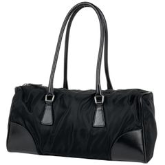 希少✨ PRADA プラダ ナイロンバッグ ボストンバッグ ボーリングバッグ 希少 PRADA ボーリングバッグ 黒色 ナイロン×レザー ミニボストン 白