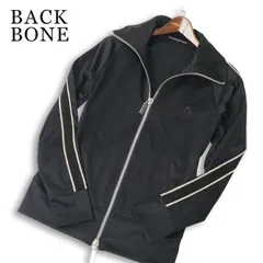BACK BONE バックボーン 通年 ロゴ刺繍★ スリム ジップ ジャージ トラック ジャケット ブルゾン 日本製 Sz.S メンズ 黒のサムネイル