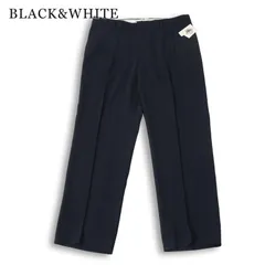 【新品 未使用】 BLACK&WHITE ブラック＆ホワイト ゴルフ 春夏★ タック スラックス パンツ 大きいサイズ Sz.96 メンズ 紺のサムネイル