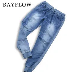 BAYFLOW ベイフロー 通年★ USED加工 ストレッチ スウェット イージー ジョガー デニム パンツ ジーンズ Sz.2 メンズのサムネイル