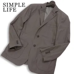 SIMPLE LIFE シンプルライフ レナウン 春夏★ 麻 リネン混 背抜き アンコン テーラード トラベル ジャケット Sz.46 メンズのサムネイル