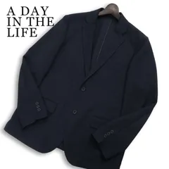 A DAY IN THE LIFE ユナイテッドアローズ 春夏★ アンコン ストレッチ ジャージー テーラード ジャケット Sz.L メンズ 紺のサムネイル