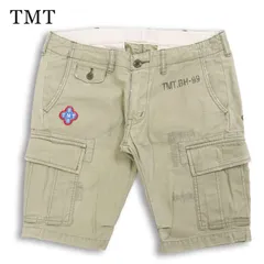 TMT ティーエムティー ビッグホリデー 春夏★ ダメージ＆USED加工 ロゴワッペン カーゴ ショート パンツ 日本製 Sz.M メンズのサムネイル