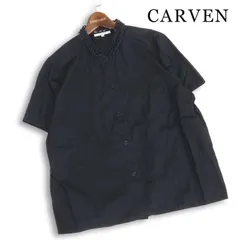 CARVEN カルヴェン 春夏★ 半袖 衿レース ブラウス シャツ Sz.38 レディース 黒のサムネイル