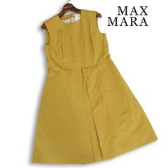 美品✨Max&Co 近年モデル コットンフレアロングワンピース ベルト 黄