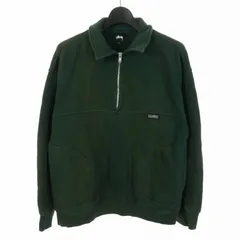 ステューシー STUSSY Back Panels Half Zip ハーフジップ スウェット トレーナー S グリーン/レッドのサムネイル
