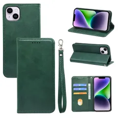 【新品】 iCarez iPhone 15 用 ケース 手帳型 ? ?[2026新デザイン]? PUレザー TPU 耐衝撃 防塵 マグネット式 スタンド機能 携帯ケース カードポケット3枚収納 いphone15 対応 6.1インチ スマホケース (ダークグ 0のサムネイル