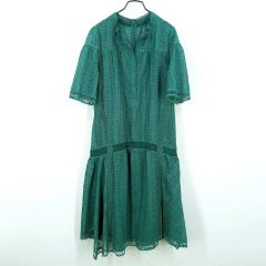 新品タグ付き】佐藤繊維 イイネス 和紙混 刺繍ニットワンピース