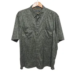 ORVIS オービス 半袖ボタンダウンシャツ グリーン系 リーフ柄 ACTIVE FIT メンズ XLサイズのサムネイル