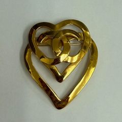 アクセサリー】CHANEL シャネル ブローチ ココマーク ダブルハート