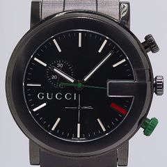 グッチ 101M Gクロノ メンズ腕時計 ブラック コマ付 新品電池 動作確認