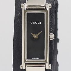 320 稼動 GUCCI 時計 レディース 1500L バングル ブラック - メルカリ