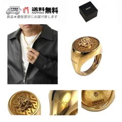 VERSACE ヴェルサーチ ヘッド リング RING ラウンド 指輪 グレカ メデューサ アクセサリー ジュエリー イタリア製 新品 ★ ゴールド M335-21..のサムネイル