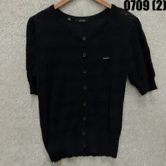 GUESS ゲス 半袖カーディガン ブラック Lのサムネイル