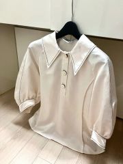 ELLIE エリー 2026SS ハーフスリーブスラブブラウス【WHITE】 - メルカリ