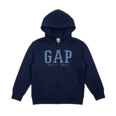 (XL) GAP キッズ/ウィメンズ ロゴ ジップアップ フーディー ネイビーのサムネイル