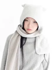ショップフェアリー fleece ear hood muffler アイボリーのサムネイル