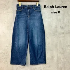 Ralph Lauren ラルフローレン 0 デニムパンツ ワイドパンツ ジーンズ ジーパン ボトムス ロングパンツ ズボン インディゴ ブルー ストレッチ メキシコ製 カジュアル 古着 ★ ■■のサムネイル
