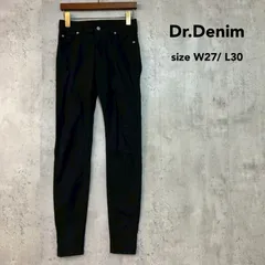 Dr.Denim ドクターデニム 27/30 デニム パンツ ジーンズ スキニー ジーパン ロングパンツ ボトムス スキニーパンツ 細身 ストレッチ 伸縮 レギパン 無地 パッチロゴ タイ製 レギュラーライズ ブラック ★ ■■のサムネイル