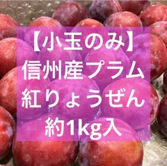【小玉のみ】信州産プラム　紅りょうぜん　約1kg入のサムネイル