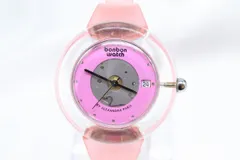 【W313-6】動作品 電池交換済 bonbon watch BY ALEXANDORA PARIS ボンボンウォッチ アレクサンドラ コラボ デイト 文字盤スケルトン 腕時計のサムネイル