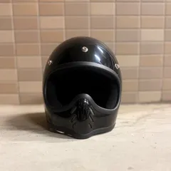 【新品未使用】MOTO3 MTX レプリカ　超スモールシェル　超目深仕様　超小帽体　オフロードヘルメット　トラッカーヘルメット　OCEAN BEETLE BELL TT&CO ハーレー　チョッパー　アメリカン　カフェレーサー　Dリングバックル　ブラックのサムネイル