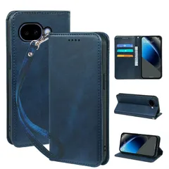 対応 Google Pixel 10A ケース 手帳型 手縫いレザー ピクセル 10a スマホカバー 財布型 カード収納 スタンド機能 耐衝撃 360°保護 ベルトループ付き ブルーのサムネイル