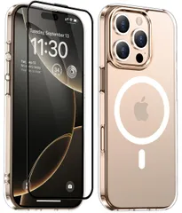 iPhone 16 Pro 用 ケース クリア Magsafe対応 アイフォン16Pro 用 ケース マグネット搭載 米軍MIL規格 耐衝撃 ストラップホール付き 耐久性 黄変防止 いphone16 pro用 ワイヤレス充電対応 あいほん16Pro用 SGS認のサムネイル