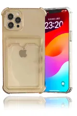 【Japan Platina(CPO113)】 iPhone11pro 用 (ゴールド) iPhone11プロ 5.8インチ アイフォン11プロ カバー ケース ポケット付き カード収納 クリア スマホケース TPU Qi充電 滑り止め すり傷防止 軽量 薄型のサムネイル