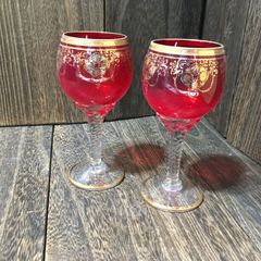 希少価値！ベネチアングラス金彩ワイングラス2客&ベル - メルカリ
