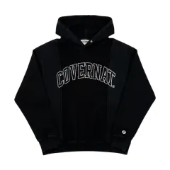 (S) COVERNAT アーチ ロゴ ヘビー コットン ボタン フーディー Tシャツ ブラックのサムネイル