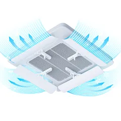 【新発売】エアコン 風よけ 直撃風防止 天井エアコン 風除け 省エネ、防結露 アルミ箔断熱フォーム エアコン風よけカバー 革新フック式 簡単取り付け 耐震設計 エアコンの風よけ 風向き調整可能 循環送風 業務用 家庭用 工事不要 天井埋込エアコン99％対応 0のサムネイル