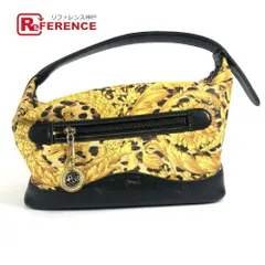 VERSACE ヴェルサーチ ハンドバッグ レオパード 豹 ヒョウ バニティバッグ PVC/レザー イエローのサムネイル