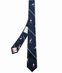 トム・ブラウン / 新品 テニス シルクタイ ネイビーのサムネイル