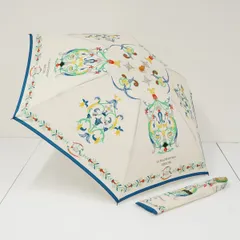 折りたたみ傘 manipuri マニプリ USED美品 日本製 高級 晴雨兼用 オーナメント花柄 アート 55cm FS9750のサムネイル