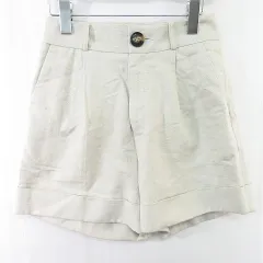 トゥデイフル TODAYFUL ハーフパンツ ショートパンツ コットン 麻 36 ライトベージュ kz15530のサムネイル