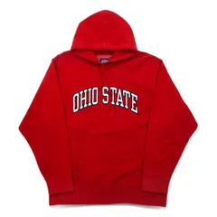 90年代 STEVE & BARRY'S リバースウィーブ プルオーバー パーカー L レッド カレッジ OHIO STATE アーチロゴのサムネイル