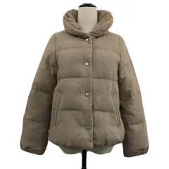 ショコラフィネローブ chocol raffine robe ジャケット ダウン ボリュームカラー 無地 長袖 茶 ブラウンのサムネイル