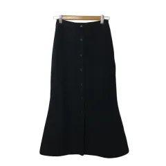 フラワー FLOWER スカート Aライン ロング ウエストゴム 総柄 F 黒 ブラックのサムネイル