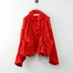 美品 25AW タオコムデギャルソン tao COMME des GARCONS 多素材ドッキング 丸衿ジャケット M レッド／トップス 染め【2400015059136】のサムネイル