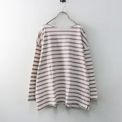 2024SS ネストローブ nest Robe UpcycleLino BASICカベ撚りボーダービッグTシャツ 2｜ピンク オフホワイト カットソー【2400015056401】のサムネイル
