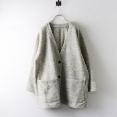 美品☆La Favola☆リネン × レザー ノーカラー パイピングジャケット