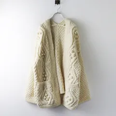 未使用 2023AW ネストローブ nest Robe ペルーニット ポップコーンケーブル カーディガン F｜オフホワイト【2400015055961】のサムネイル